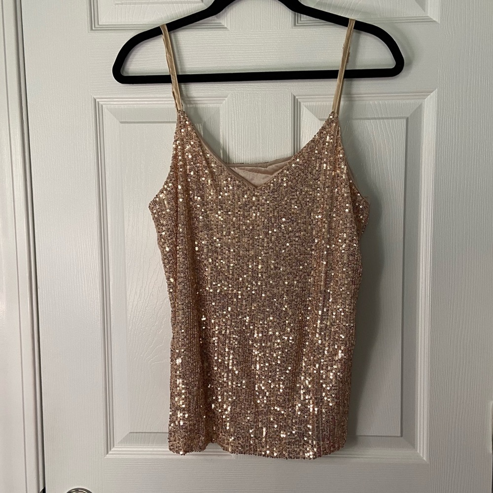 Gold Sequin Tank Top